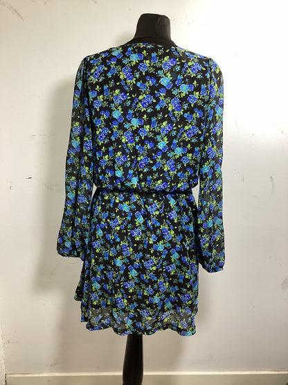 Wylder London Navy w/ Blue Floral Design Dress Size M/L