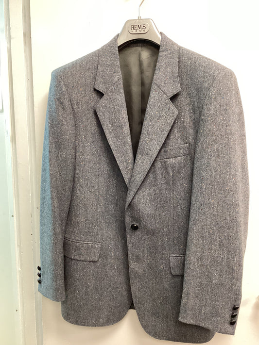 Men’s Donegal Tweed Jacket Blue with colourful flakes - Size 40