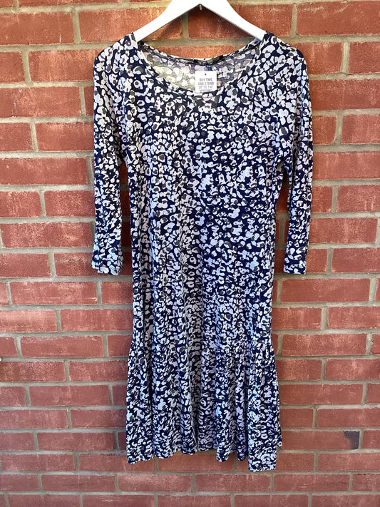 Max Mara Navy Blue Silk/Cotton Dress Size M