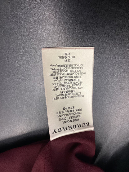 Burberry Burgundy 100% Silk Midi Dress size 4
