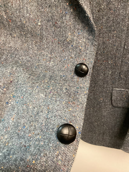 Men’s Donegal Tweed Jacket Blue with colourful flakes - Size 40