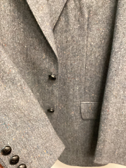 Men’s Donegal Tweed Jacket Blue with colourful flakes - Size 40