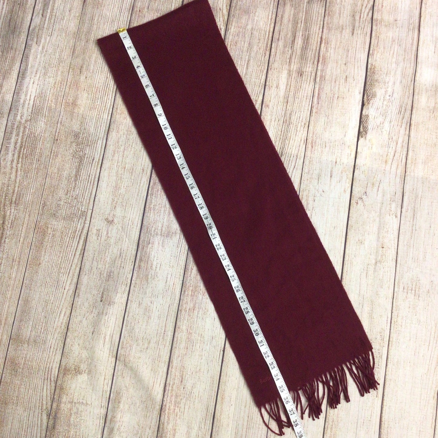 Barbour Burgundy Red Fringed Scarf (no labels)