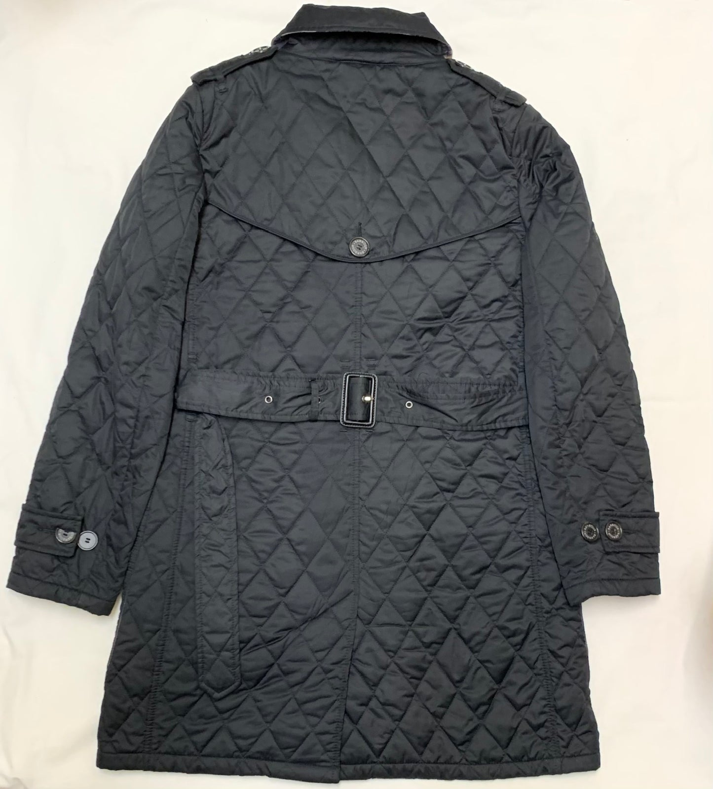 Barbour Black Valerie Trench Quilt Coat Size UK 12