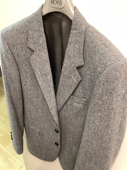 Men’s Donegal Tweed Jacket Blue with colourful flakes - Size 40