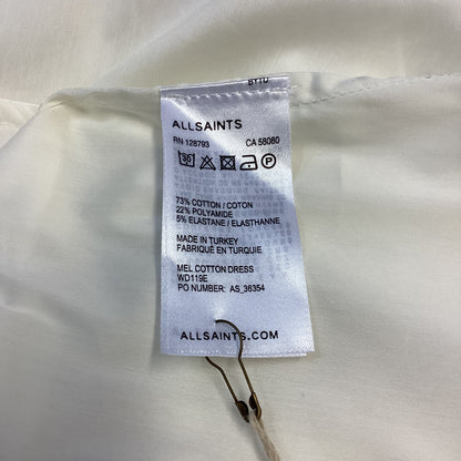 BNWT All Saints White Cotton Dress with Pockets Size 10