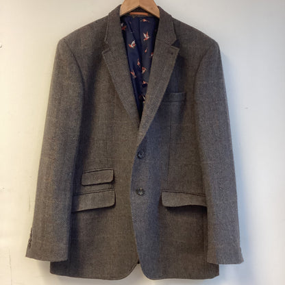 Harvey & Jones Tailored Fit Gray/Brown Tweed Jacket 44R