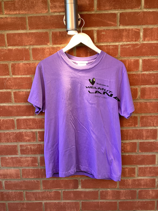 Helmut Lang Purple Cotton T-Shirt Size M/L