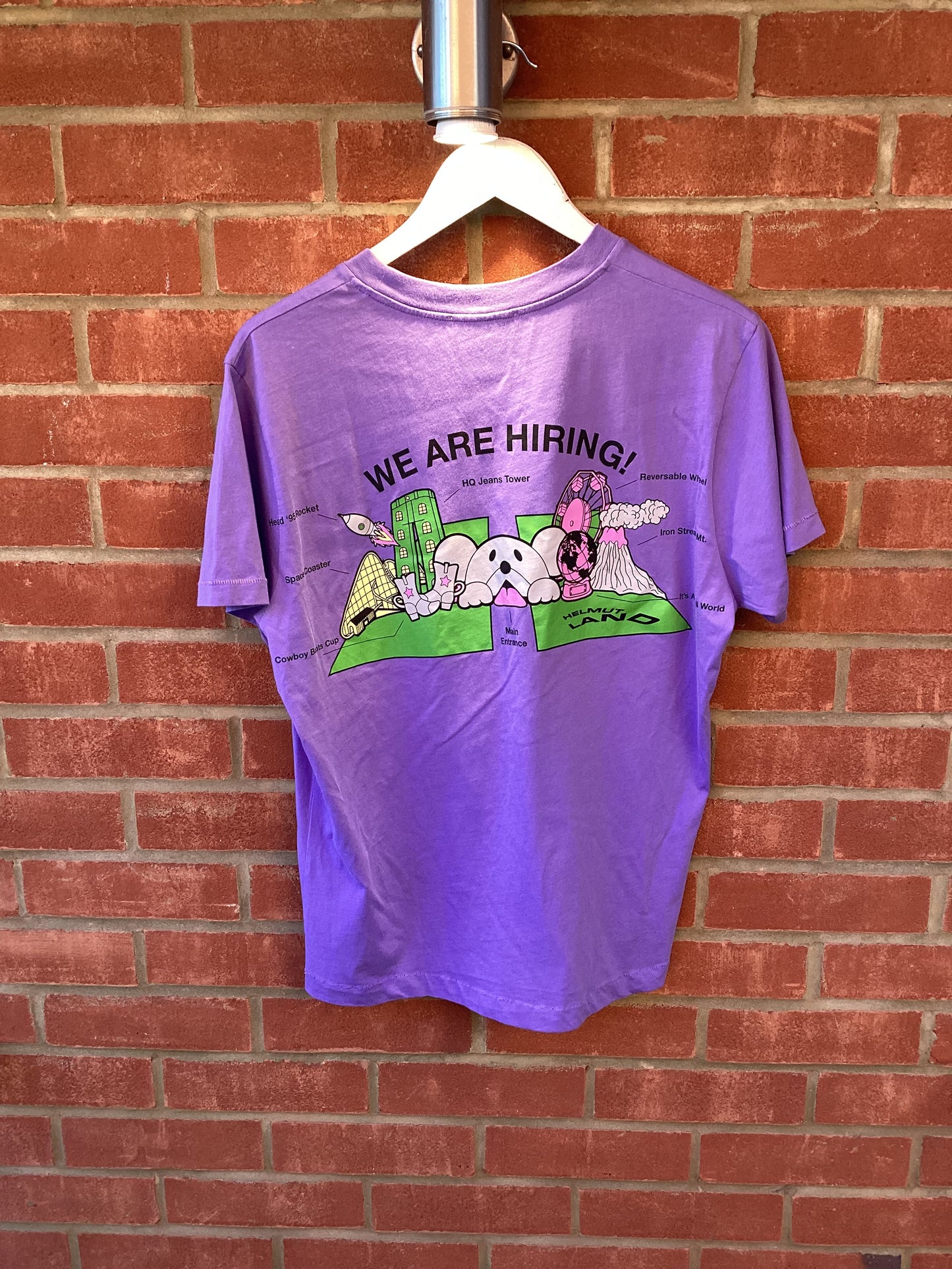 Helmut Lang Purple Cotton T-Shirt Size M/L