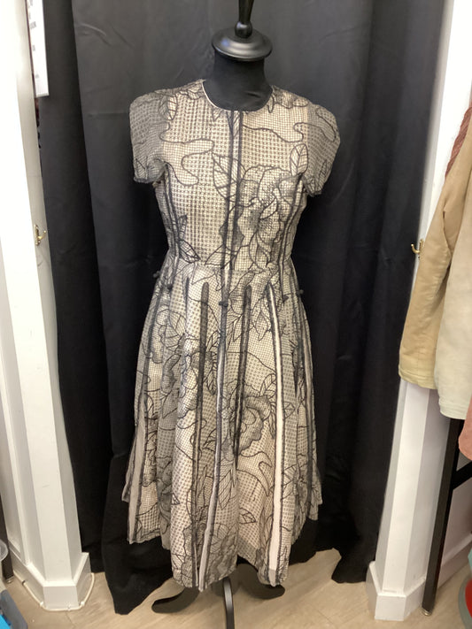 Bella Barnett lace over nude midi dress size small