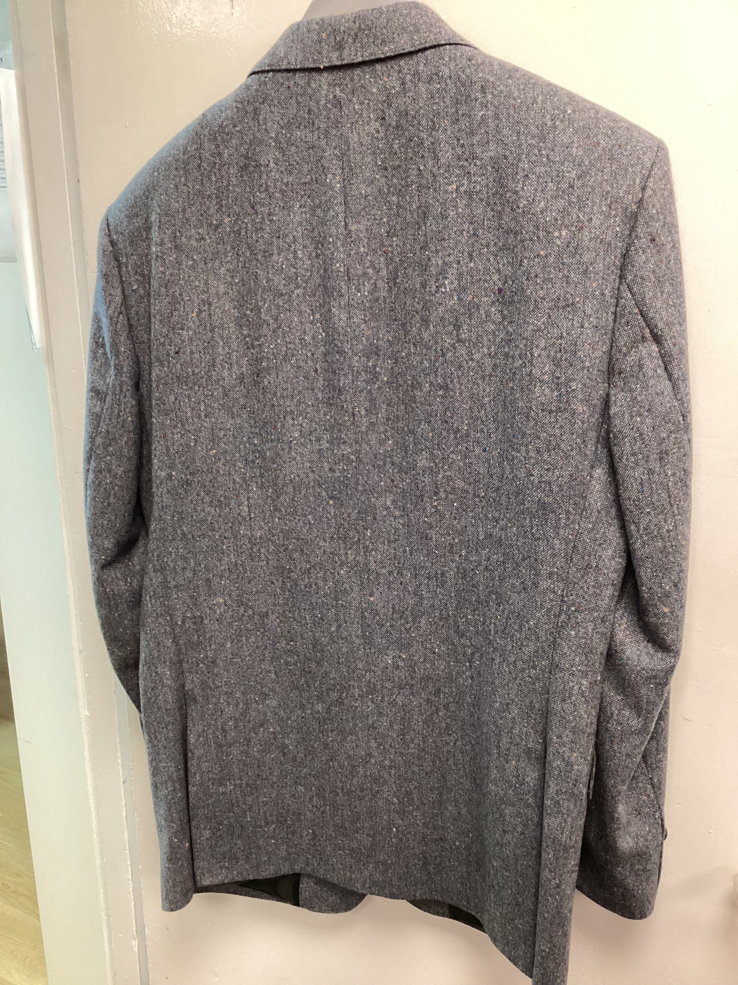 Men’s Donegal Tweed Jacket Blue with colourful flakes - Size 40