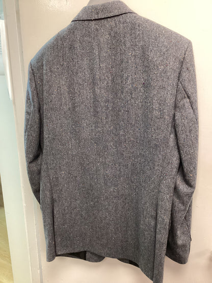 Men’s Donegal Tweed Jacket Blue with colourful flakes - Size 40