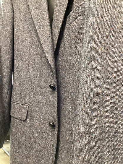 Men’s Donegal Tweed Jacket Blue with colourful flakes - Size 40