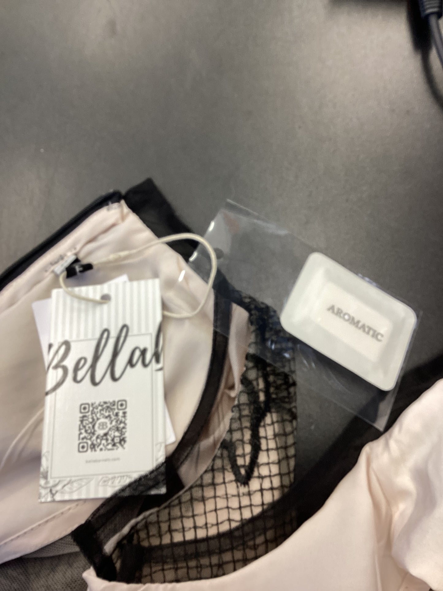 Bella Barnett lace over nude midi dress size small