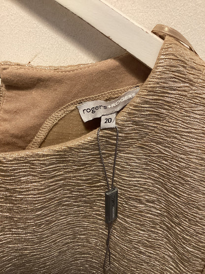 Roger’s, soft gold short sleeve top, Uk size 20