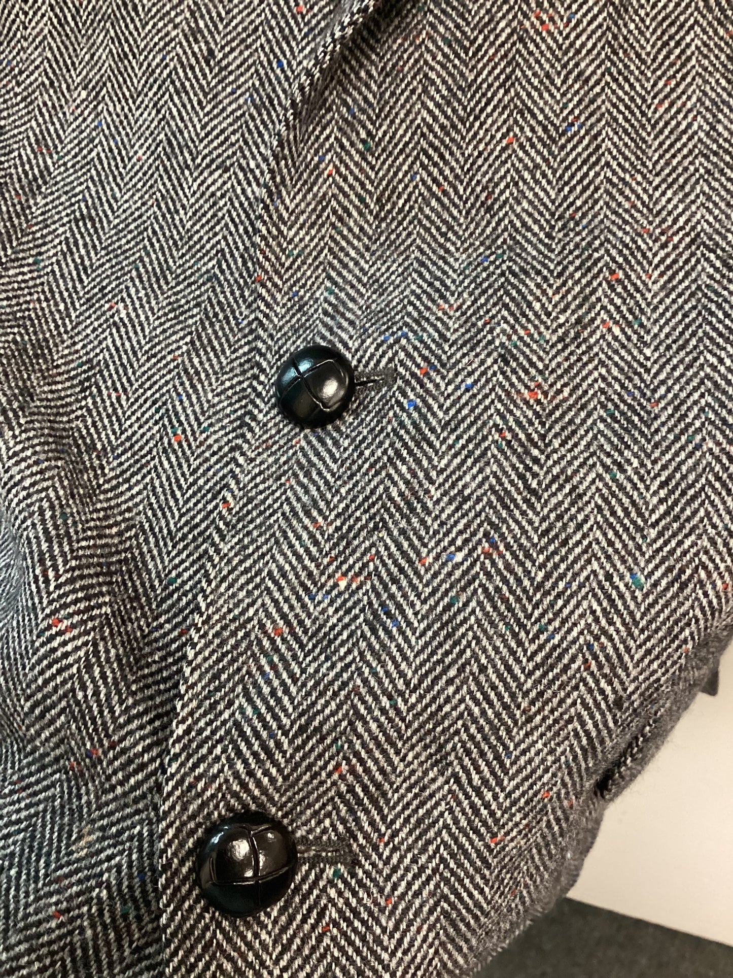 Men’s Donegal Tweed Jacket, Grey with Red Flakes - Size 40