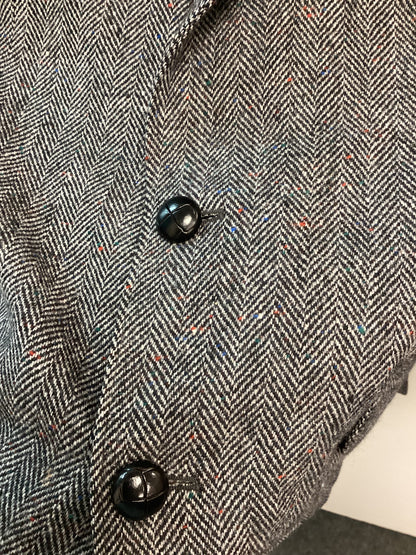 Men’s Donegal Tweed Jacket, Grey with Red Flakes - Size 40