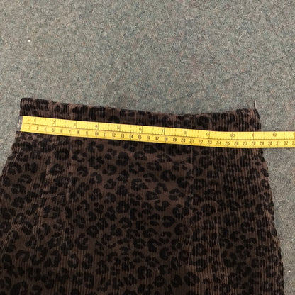 & Other Stories Dark Brown Leopard Print Corduroy Mini Skirt Size XS