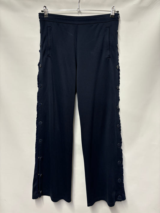 Tory Burch Sport Navy Cotton Blend Snap Track Pants Large