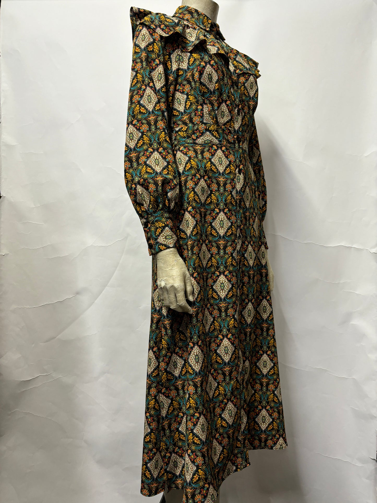 Topshop Multicolour Paisley Long Sleeve Dress 8