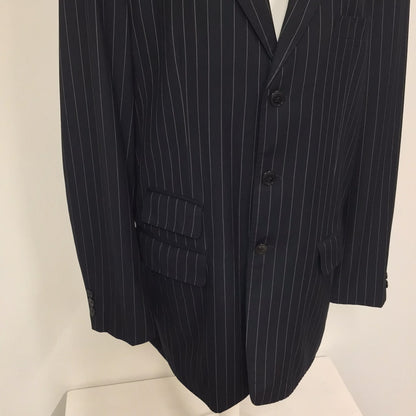 Versace Jeans Couture Blue Striped 2 Piece Trouser Suit Size Ch44 W32 (approx.)