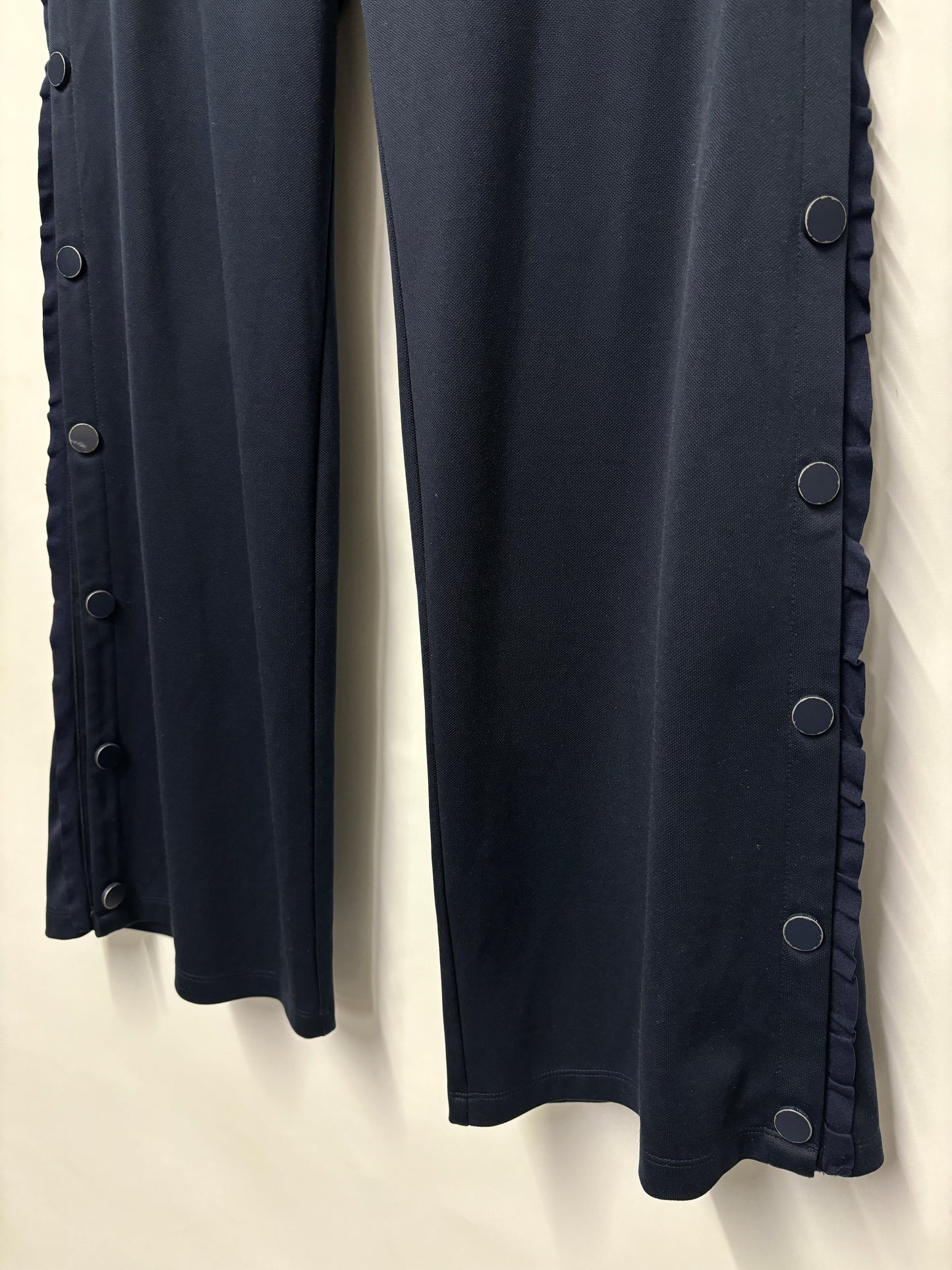 Tory Burch Sport Navy Cotton Blend Snap Track Pants Large