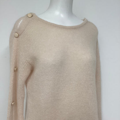 Sezane Pink Super Kid Alpaca Knitwear with Button Sleeves Size M