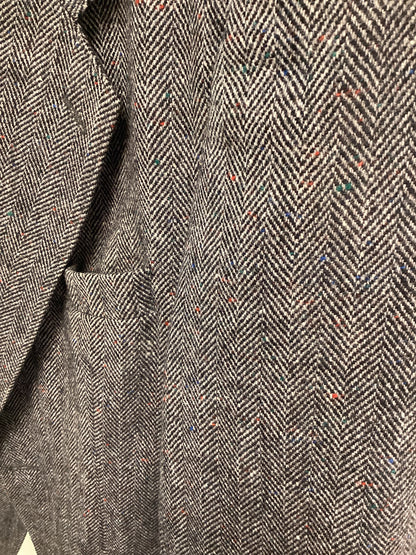 Men’s Donegal Tweed Jacket, Grey with Red Flakes - Size 40