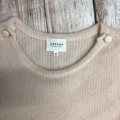 Sezane Pink Super Kid Alpaca Knitwear with Button Sleeves Size M