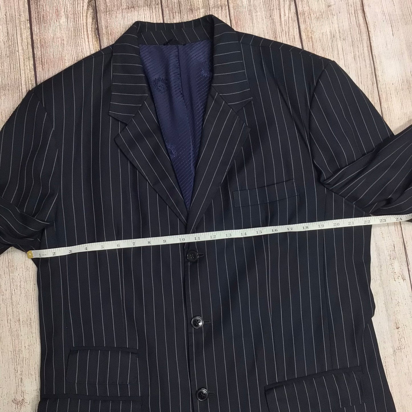 Versace Jeans Couture Blue Striped 2 Piece Trouser Suit Size Ch44 W32 (approx.)