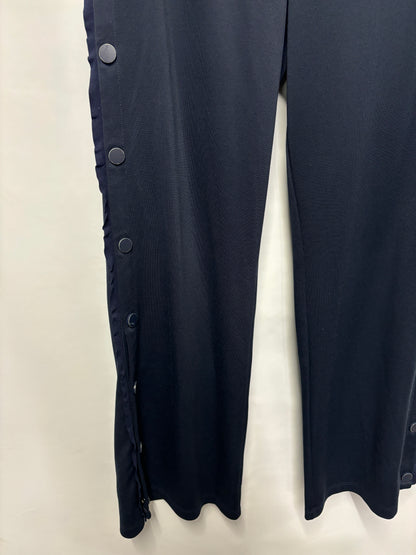 Tory Burch Sport Navy Cotton Blend Snap Track Pants Large