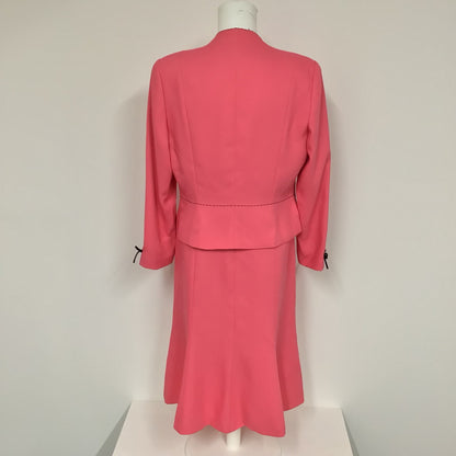Condici Pink Jacket & Dress 2 Piece w/Bow Detail & Shoulder Pads Size 12