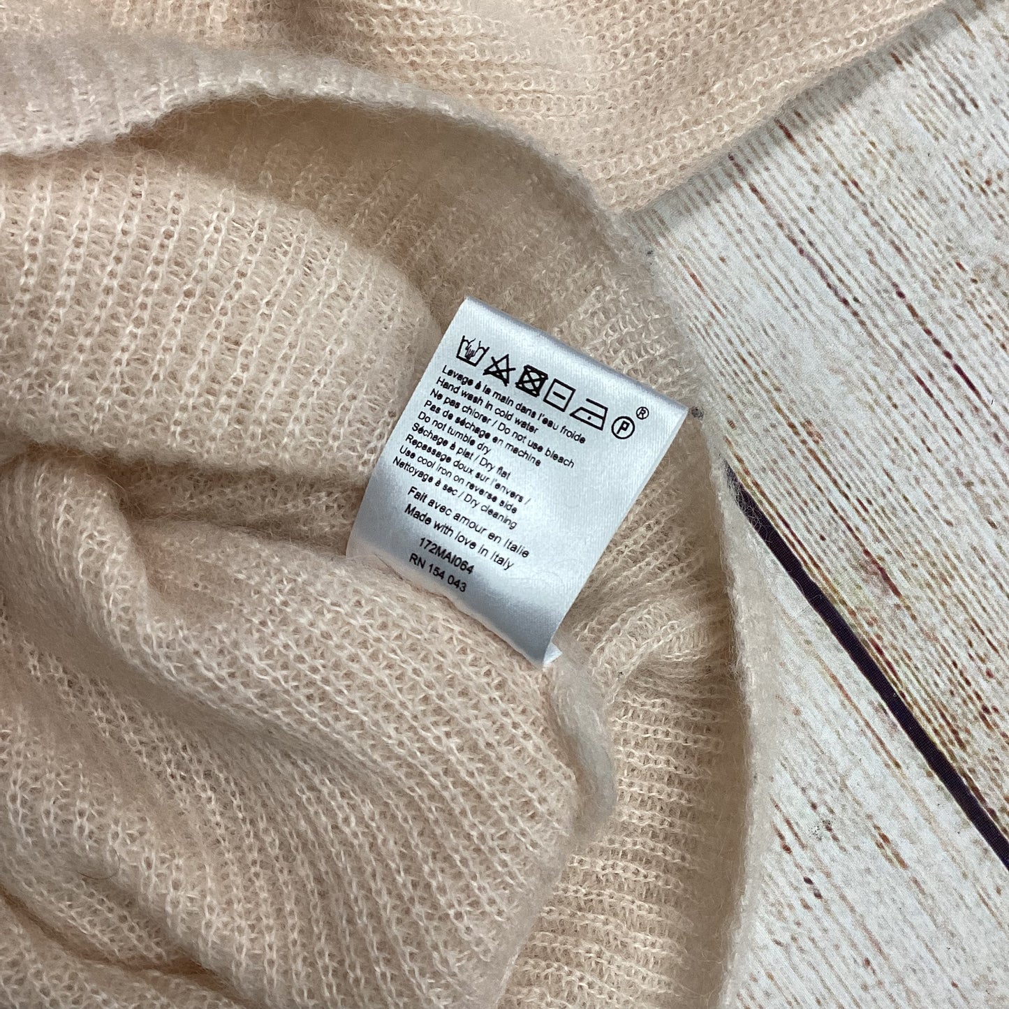 Sezane Pink Super Kid Alpaca Knitwear with Button Sleeves Size M