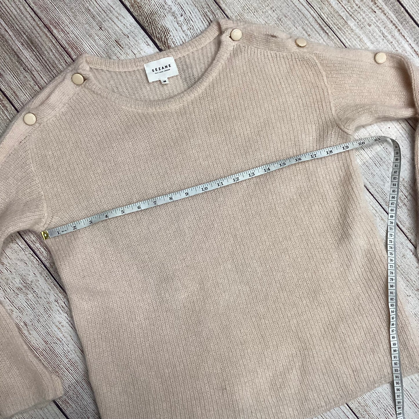 Sezane Pink Super Kid Alpaca Knitwear with Button Sleeves Size M