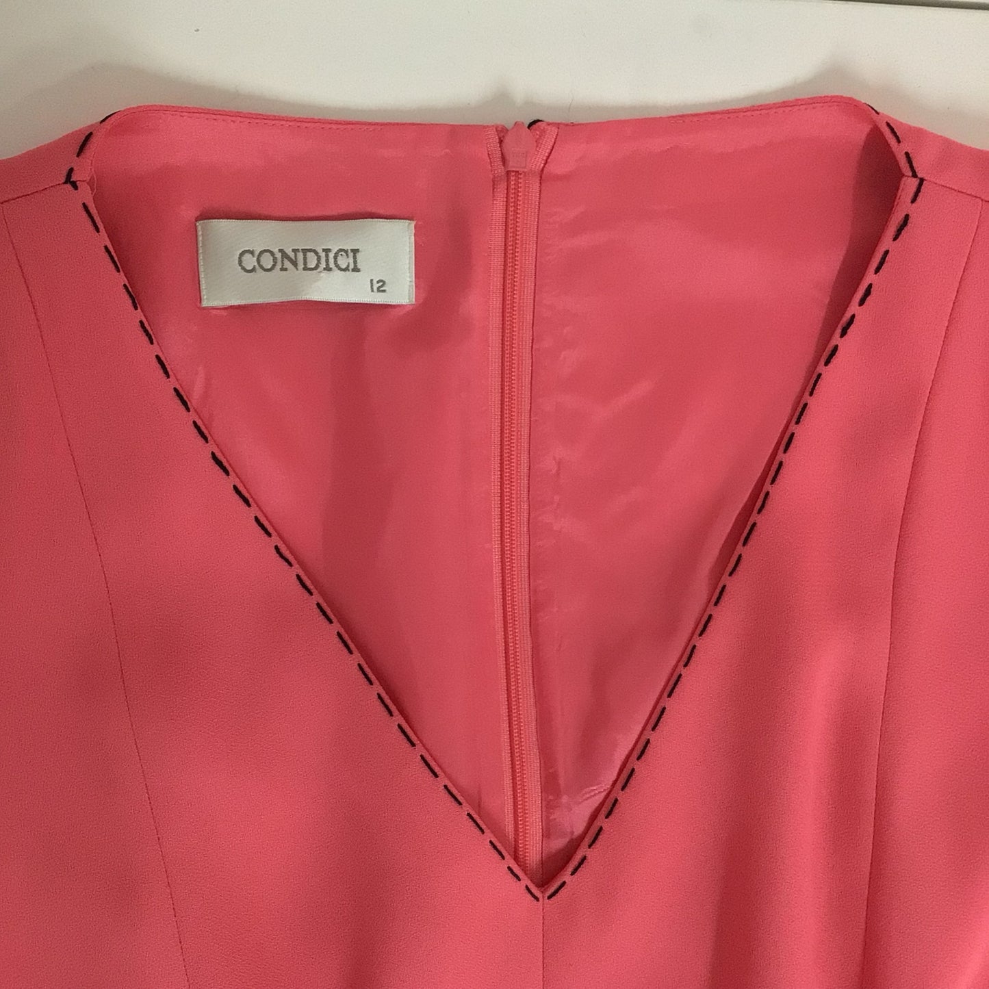 Condici Pink Jacket & Dress 2 Piece w/Bow Detail & Shoulder Pads Size 12