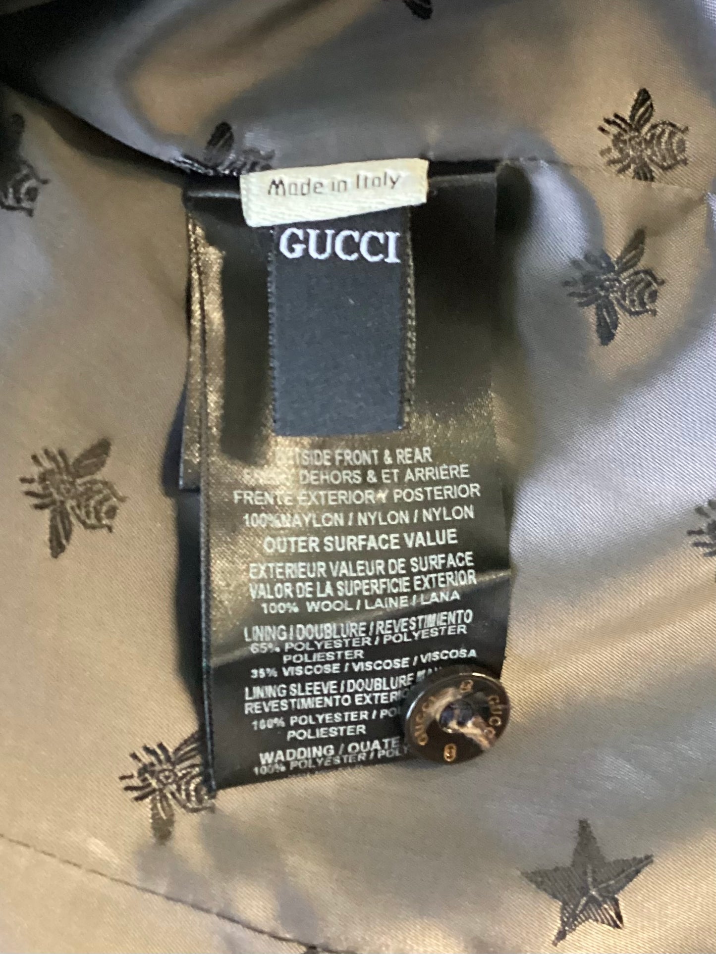 Gucci Women's Navy Blue Embroidered Wool Blazer Medium