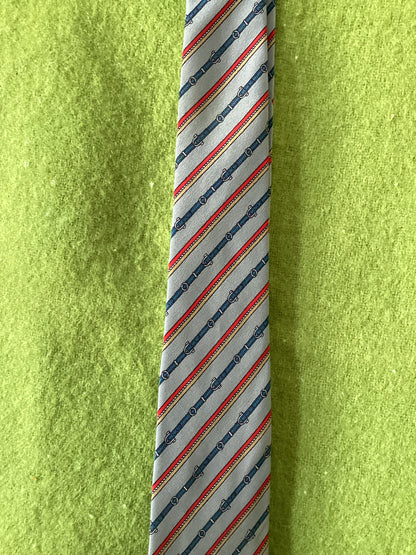 Lanvin Paris Striped Belt Silk Tie