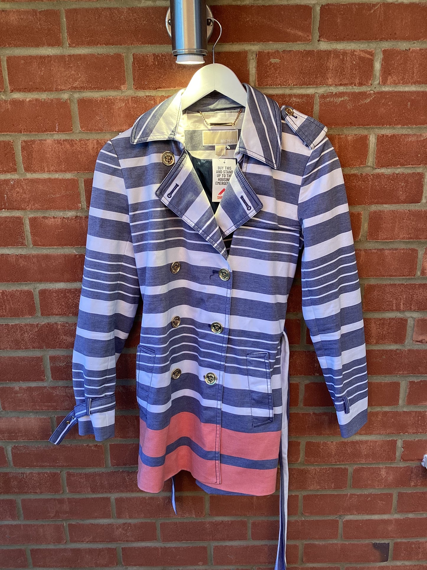 Michael Kors Blue/Red Cotton Jacket Size S