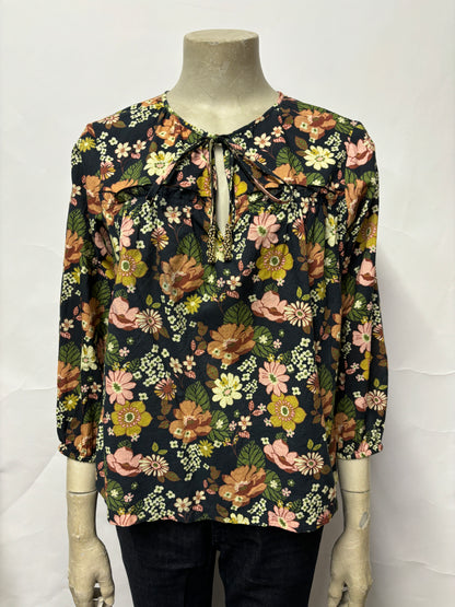 By Iris Floral Tunic Cotton Blouse Extra Small