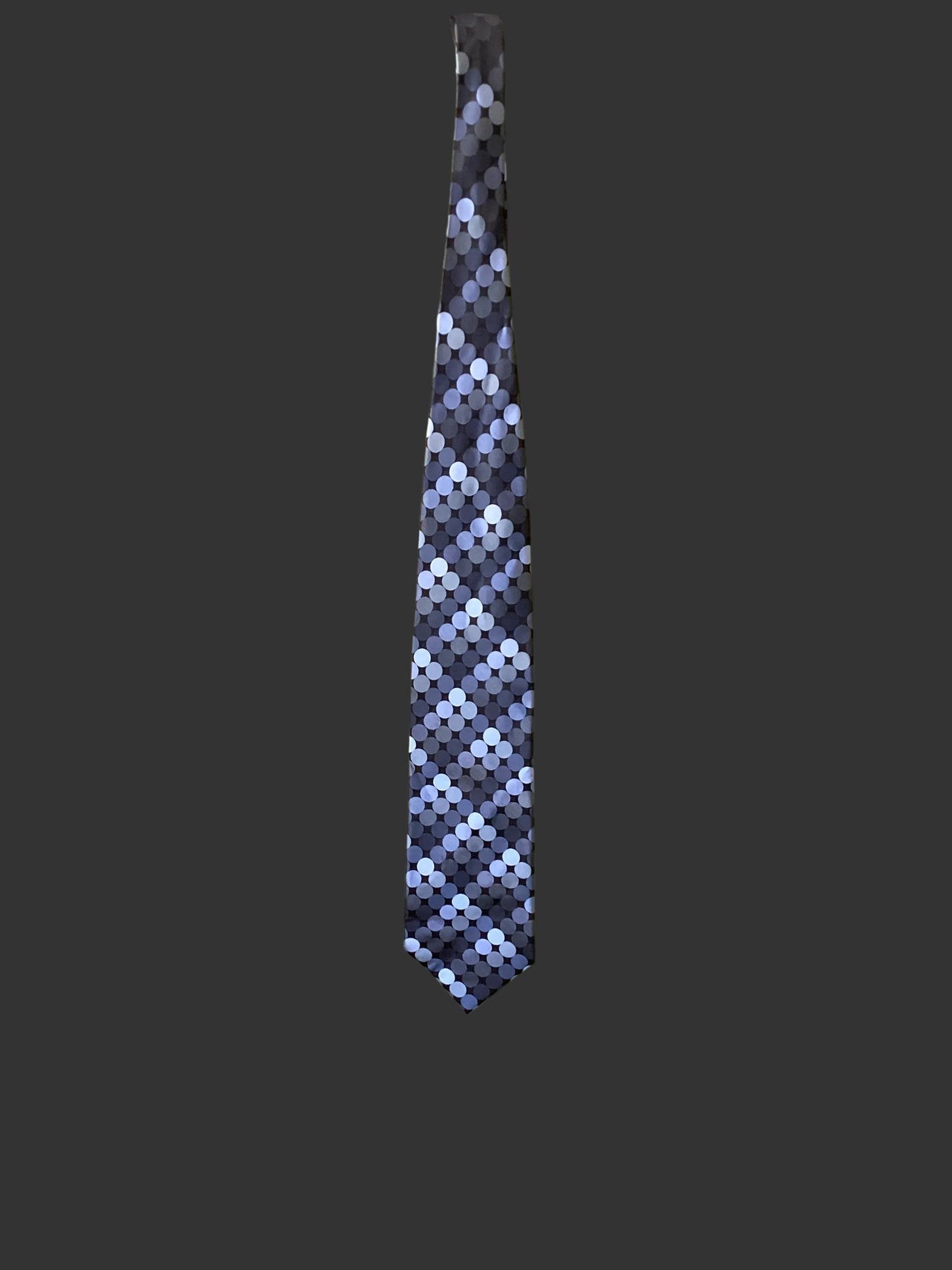 Balmain Paris Black and Blue Spotted Silk Tie