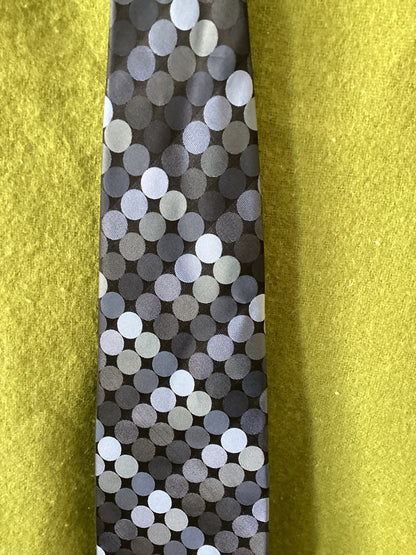 Balmain Paris Black and Blue Spotted Silk Tie