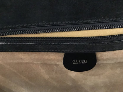 Gucci Black Patent Leather Vintage Briefcase