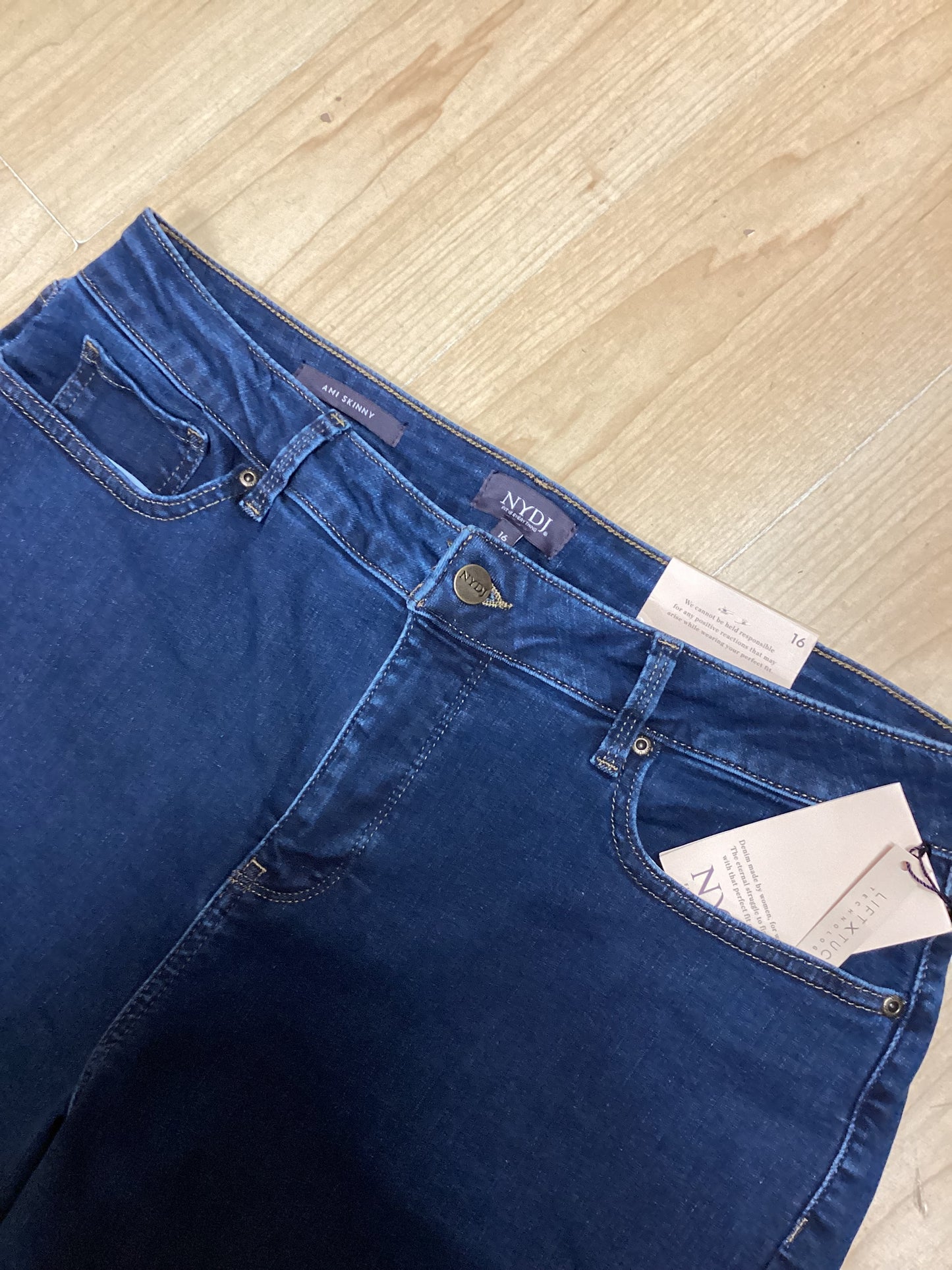 Ladies NYDJ AMI SKINNY Blue Jeans Size UK 20
