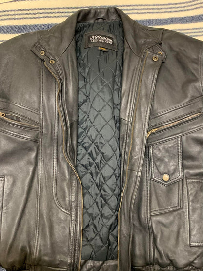 Millenium Leather Wear, Black Leather Size L Jacket