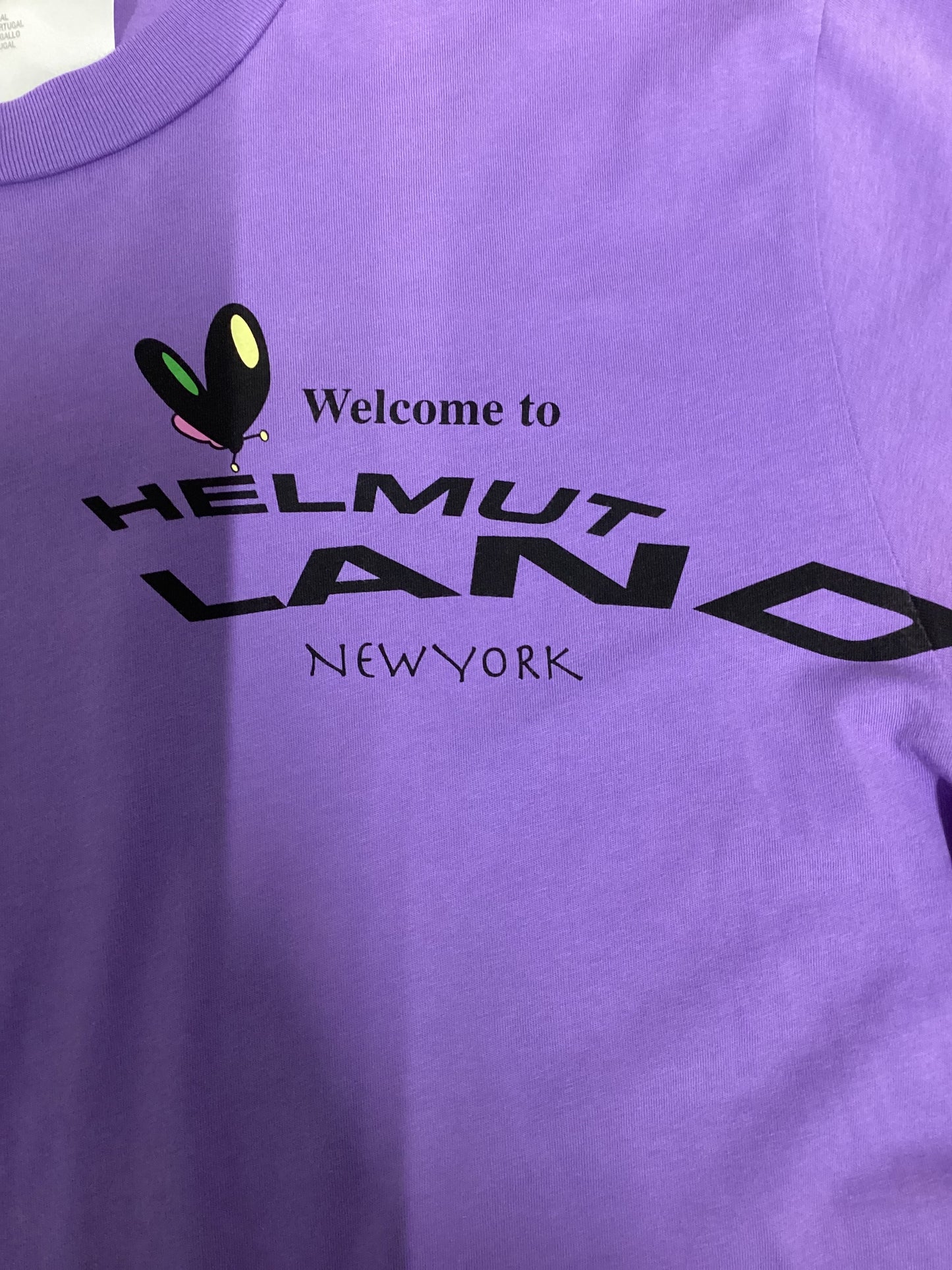 Helmut Lang Purple Cotton T-Shirt Size M/L