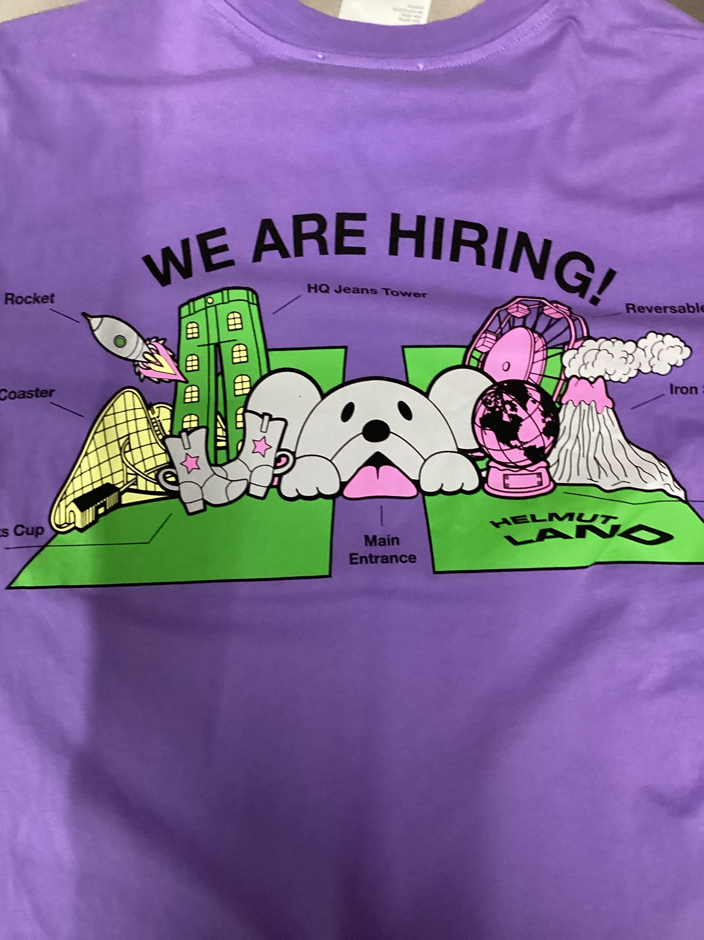 Helmut Lang Purple Cotton T-Shirt Size M/L