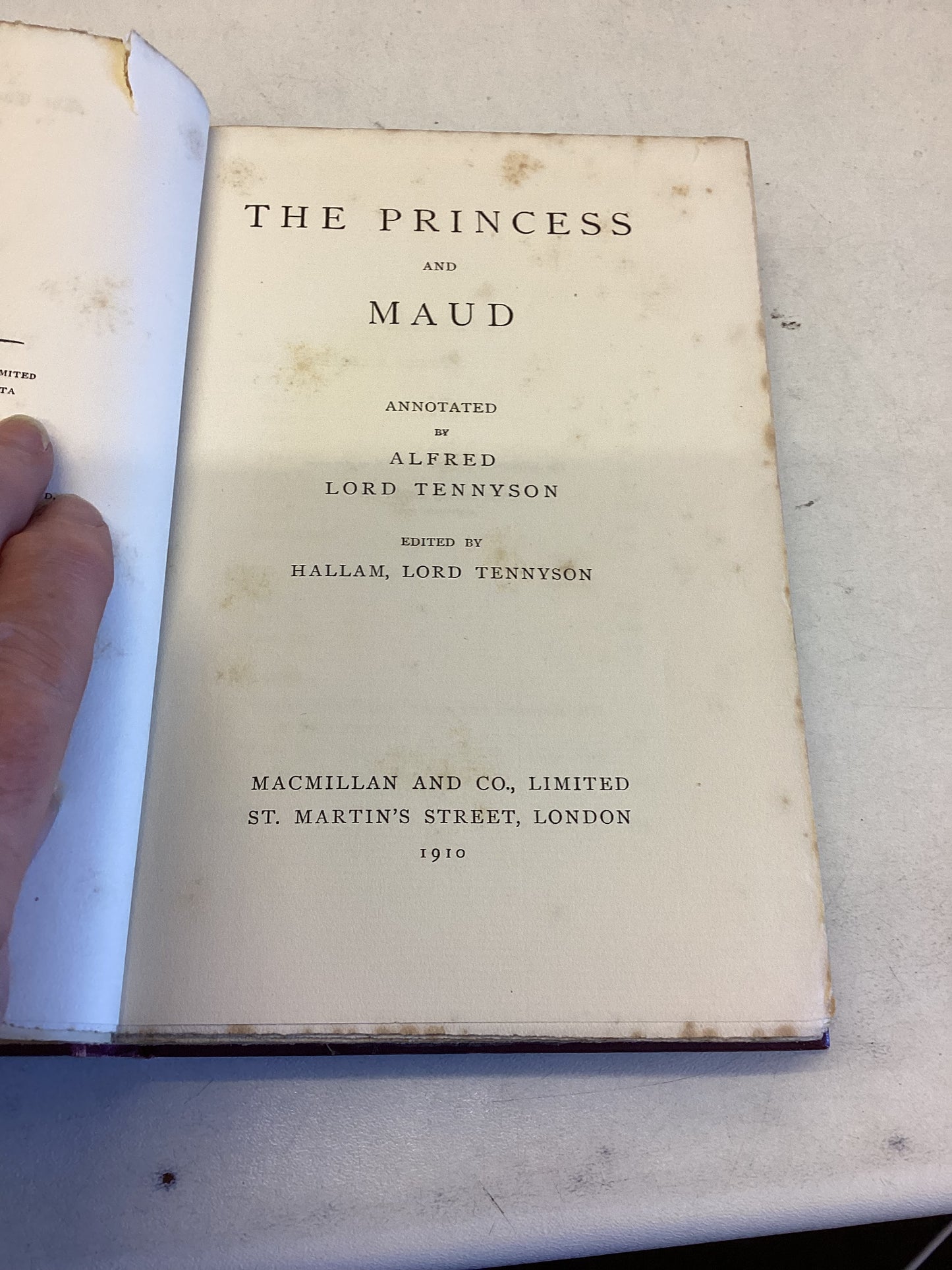 Princess and Maud The Works Of Tennyson Annotated Edited By William Lord Tennyson