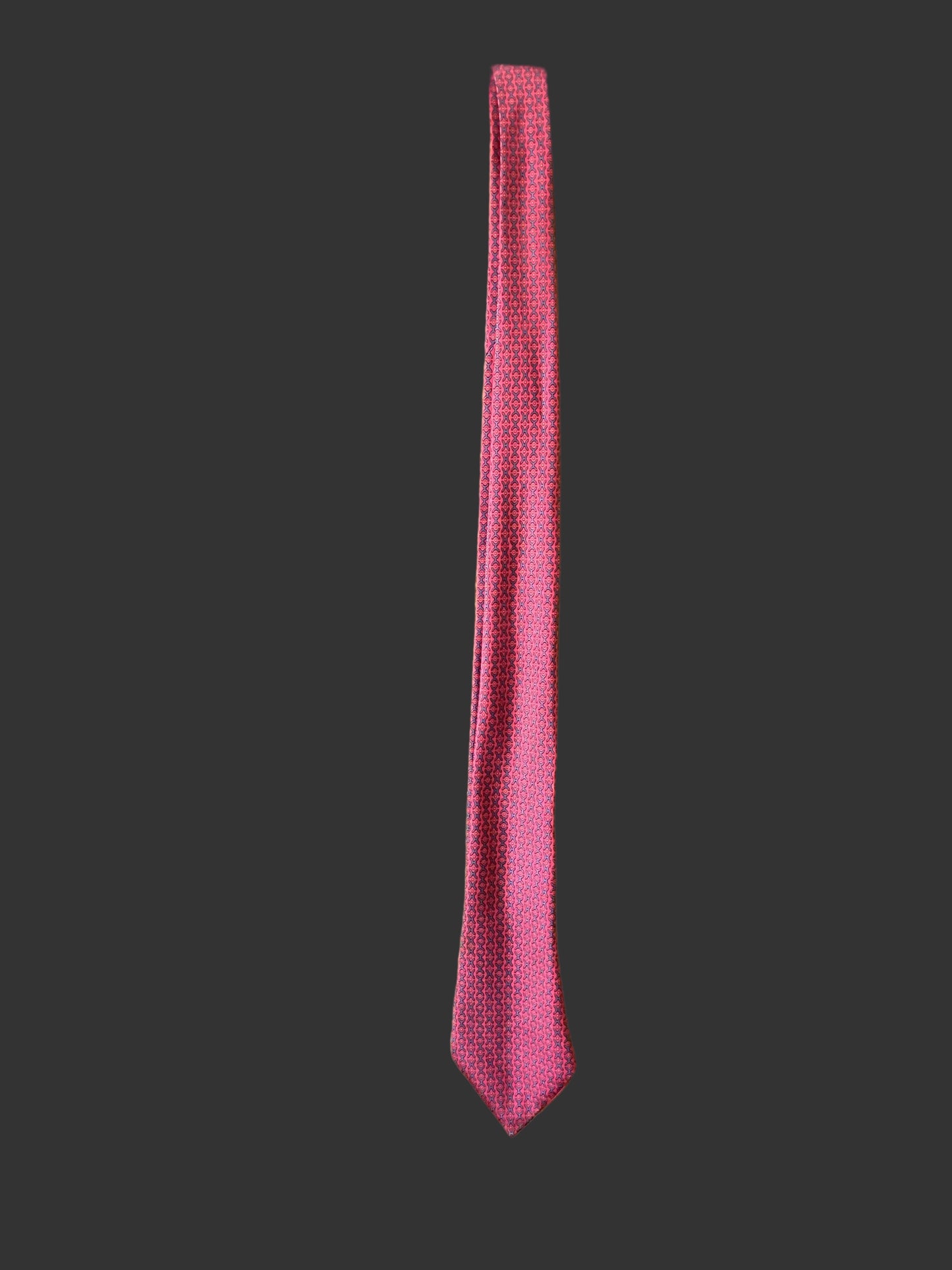 Vintage Hermes Red Patterned Silk Tie