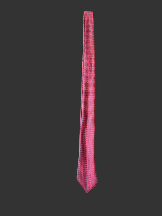 Vintage Hermes Red Patterned Silk Tie