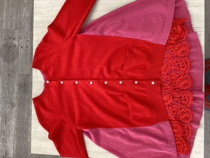 Sacai, pink and red Cardigan, Uk Medium